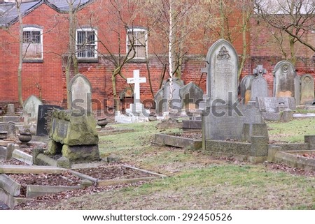 BIRMINGHAM, UK - APRIL 24, 2013: Famous Warstone Lane Cemetery in Birmingham, UK. The cemetery dates back to 1847.