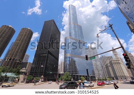 CHICAGO, USA - JUNE 28, 2013: People visit the Chicago Loop. Chicago is the 3rd most populous US city with 2.7 million residents (8.7 million in its urban area).
