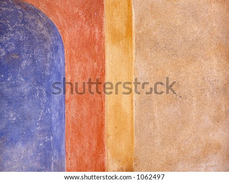 Colorful Patterns On A Wall - warm colours, straight lines on an old wall of ancient mediterranean building