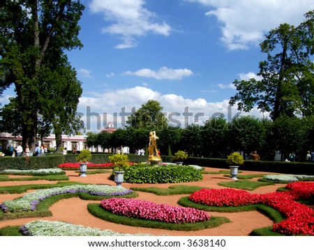 Famous Russian garden and park complex - Peterhof near St. Petersburg. Formerly owned by tzar Peter.