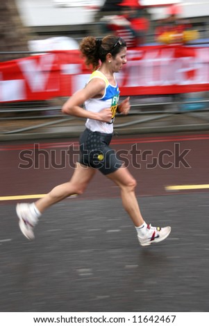 London Flora Marathon 2008. Souat Ait Salem - famous long distance runner from Algeria. 6th place in 2008.