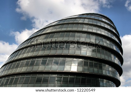 Modern architecture of London, United Kingdom. GLA (Greater London Authority) - famous modern City Hall.