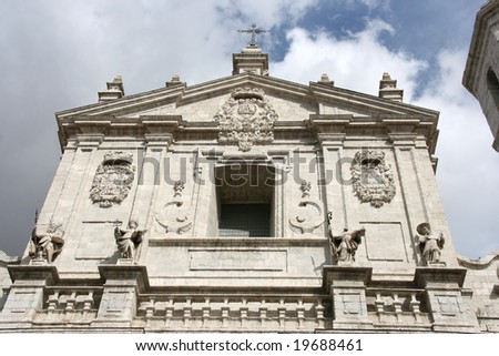 Cathedral in Valladolid, Spain. Beautiful landmark of Christian religion.