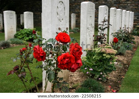 Warlincourt War Cemetery in Nord-Pas-de-Calais region of France. First World War victims from British army buried here.