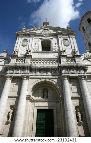 Cathedral in Valladolid, Spain. Beautiful landmark of Christian religion.
