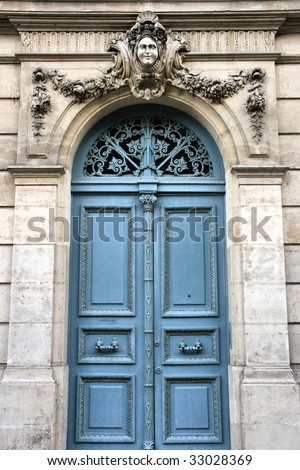 Old door in Versailles, France. French town.
