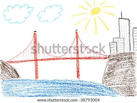 golden gate bridge drawing clip art. of Golden Gate bridge and