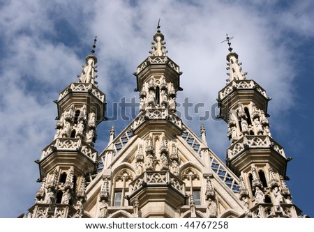 Leuven Town Hall. Famous Leuven Town Hall,