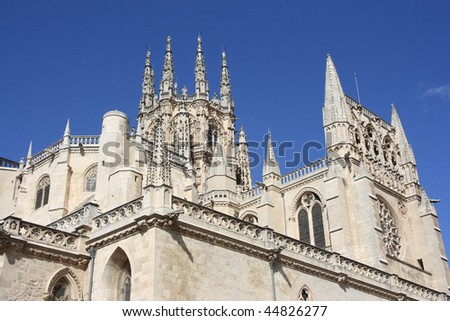 Beautiful Gothic architecture of Burgos Cathedral in Spain. UNESCO World Heritage Site.