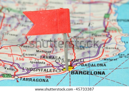 barcelona spain flag. stock photo : Barcelona