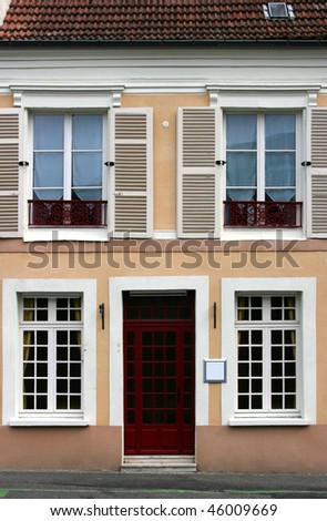 Old architecture detail in Rambouillet, France. French town.