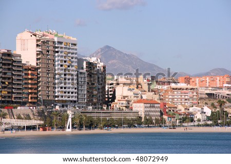 Alicante, Spain. Modern part of the Spanish seaside city.