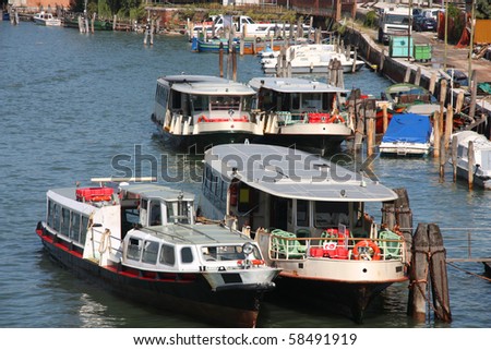 Transportation in Venice, Italy - water canals, nautical vessels and boats