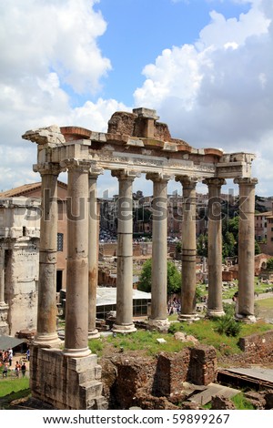 Rome, Italy. One of the most famous landmarks in the world - Roman Forum.