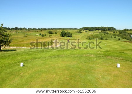 Golf course in Poland, Malopolska region. Green golf fields.