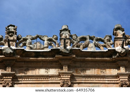 Decorative architecture of Monterrey Palace (Palacio de Monterrey) in Salamanca, Spain