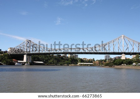 Cantilever bridge - Story Bridge in Brisbane, Queensland, Australia. Steel truss design.