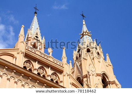 Malaga in Andalusia region of Spain. Sacred Heart church (Iglesia Sagrado Corazon).