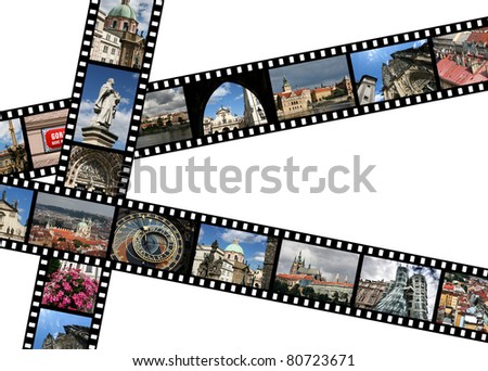 Film strips with travel photos. Prague, Czech Republic. All photos taken by me, filmstrip illustration made by me.