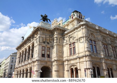 Vienna, Austria - National Opera House (Staatsoper). The Old Town is a UNESCO World Heritage Site.