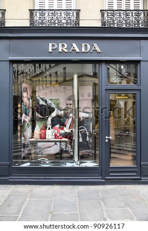 PARIS - JULY 24: Prada store on July 24, 2011 in Paris, France. The Italian fashion company is present in 65 countries with 250 single brand shops. It was founded in 1913.