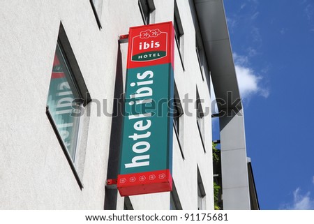 VIENNA - SEPTEMBER 6: Ibis Hotel on September 6, 2011 in Vienna. Hotel Ibis is an international brand with 900 budget hotels in 40 countries owned by Accor. 900th hotel was opened in January 2011.