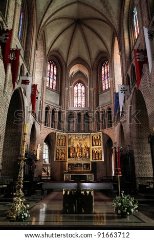Poznan, Poland - religious architecture. Greater Poland province (Wielkopolska). Roman Catholic Cathedral interior.