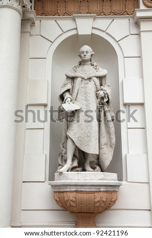 Anton von Pergen statue in Vienna, Austria. Sculpture of historic figure - politician, diplomat, geheimrat and propagator of Josephinism.
