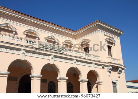 Matanzas, Cuba - city architecture. Decorative architecture of Justice Palace