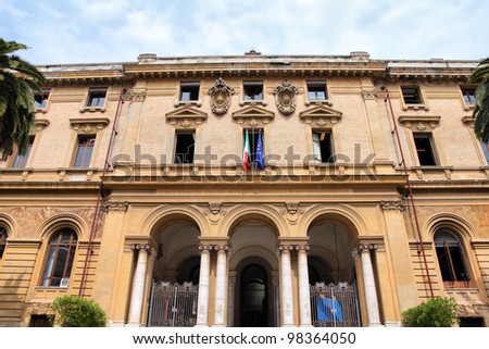 Rome, Italy - old Engineering College building of the Sapienza University, the largest European university.