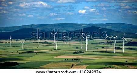 A panorama wind farm in Hesse, Germany