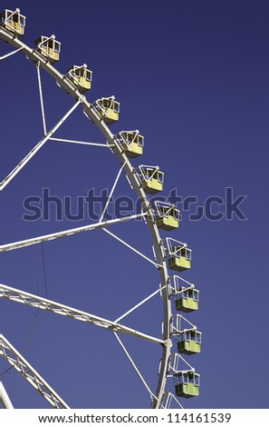 Ferris wheel at the fair, detail of a ferris wheel cabins