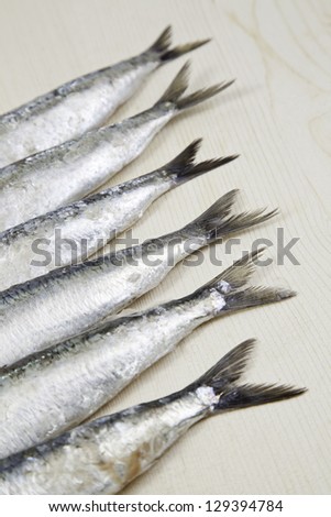 Tails of sardines, detail of fresh, healthy food, healthy food