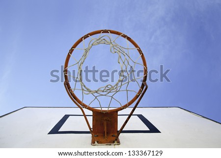 Basketball Hoop, detail of basket in game sports, outdoor sports, healthy life