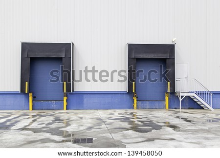 New loading dock, trucking industry detailed background with industrial detail