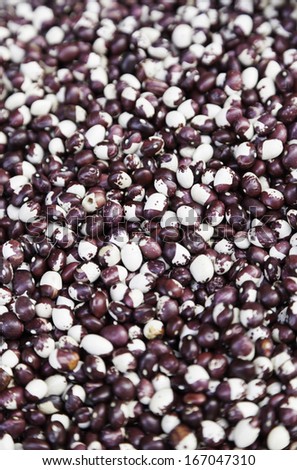 Haricot in the market, detail of edible seeds, typical food of Spain, food healthy, diet