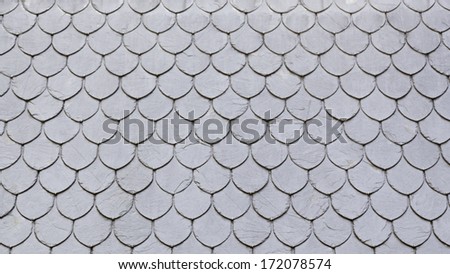 Slate roof in the city, detail of a roof covered with slate, safety and security, rain