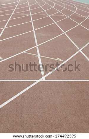 Straight track, detail of an outdoor jogging track, outdoor sports, aerobic