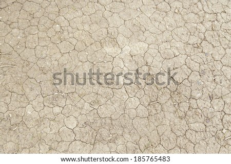 Dry cracked mud, detail of a dry river by drought, ecological damage