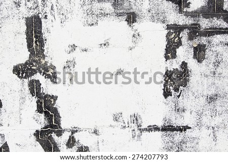 Black white wall and damaged, detail of a wall with texture, neglect and ruin