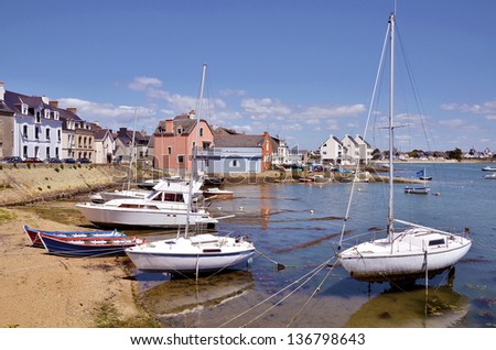 Boats in the port Locmalo of Port-Louis in the Morbihan department in Brittany in north-western France