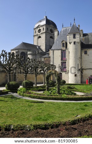 Basilica Notre Dame and gardens at Alençon of the Lower Normandy region in France