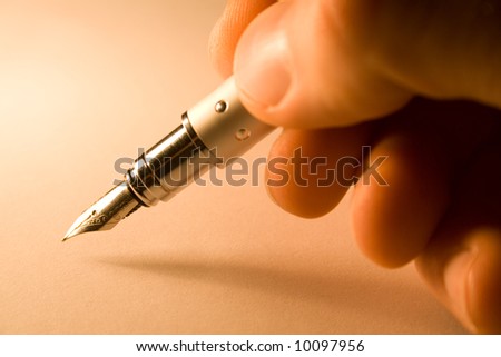pen with finger