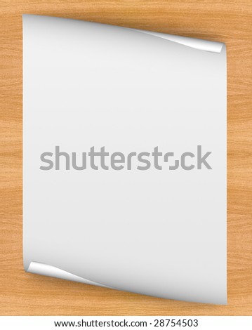 blank white paper background with page curl