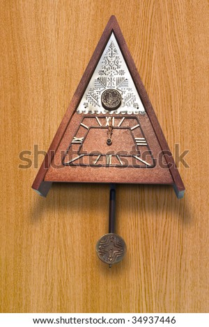 time concept. old cuckoo clock on the wall