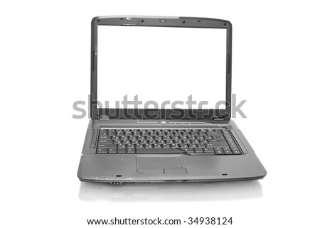 computer technology. modern laptop isolated on white background