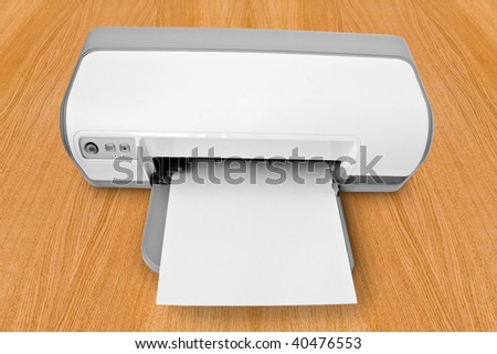 computer technology. ink-jet printer with a paper