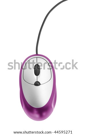 pink computer mouse isolated on white background