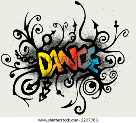 Logo Design Letter on Dance   Graffiti Style With Grunge Stock Photo 2207983   Shutterstock