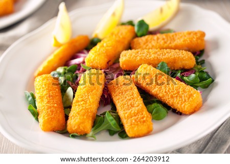 Fish Sticks with Salad